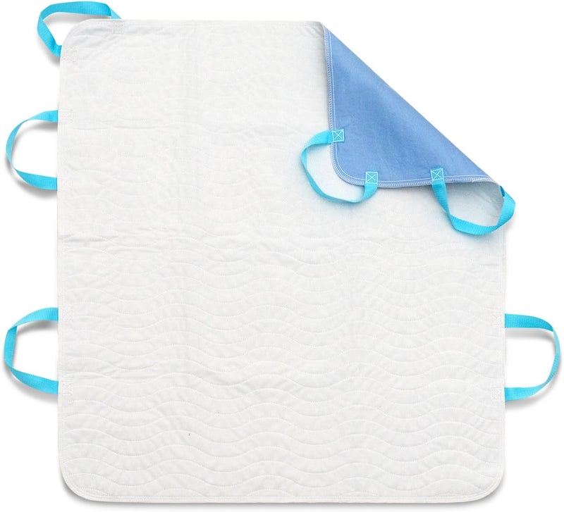 Gogreen Reusable Blue Underpads 34"×36" with 4-Layers Leakproof Protection - Washable Bed Pads for Incontinence Care (34"x36", 2 Packs) - Image 1